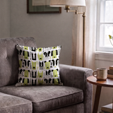 Adopt Me Mid Mod Dog in Avocado — adopt me mid mod dog print, in avocado green, black and cream on a warm bone ground