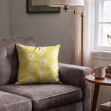 Retro Sunburst in Lemon — retro sunburst print, in soft lemon yellow with a creamy white core