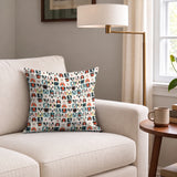 Modern Mutt Parade — modern mutt parade print, in red, teal, mustard and pink blocks against cream and black, small scale