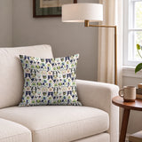 Rescued & Ready in Petal — rescued & ready print, in blush pink and slate blocks with cream and black dogs, small scale