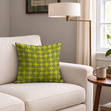 Square Mod in Avocado — square mod print, in tone-on-tone avocado and olive green