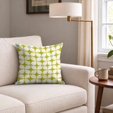 Square Mod in Chartreuse — square mod print, in acid olive and chartreuse on warm ivory
