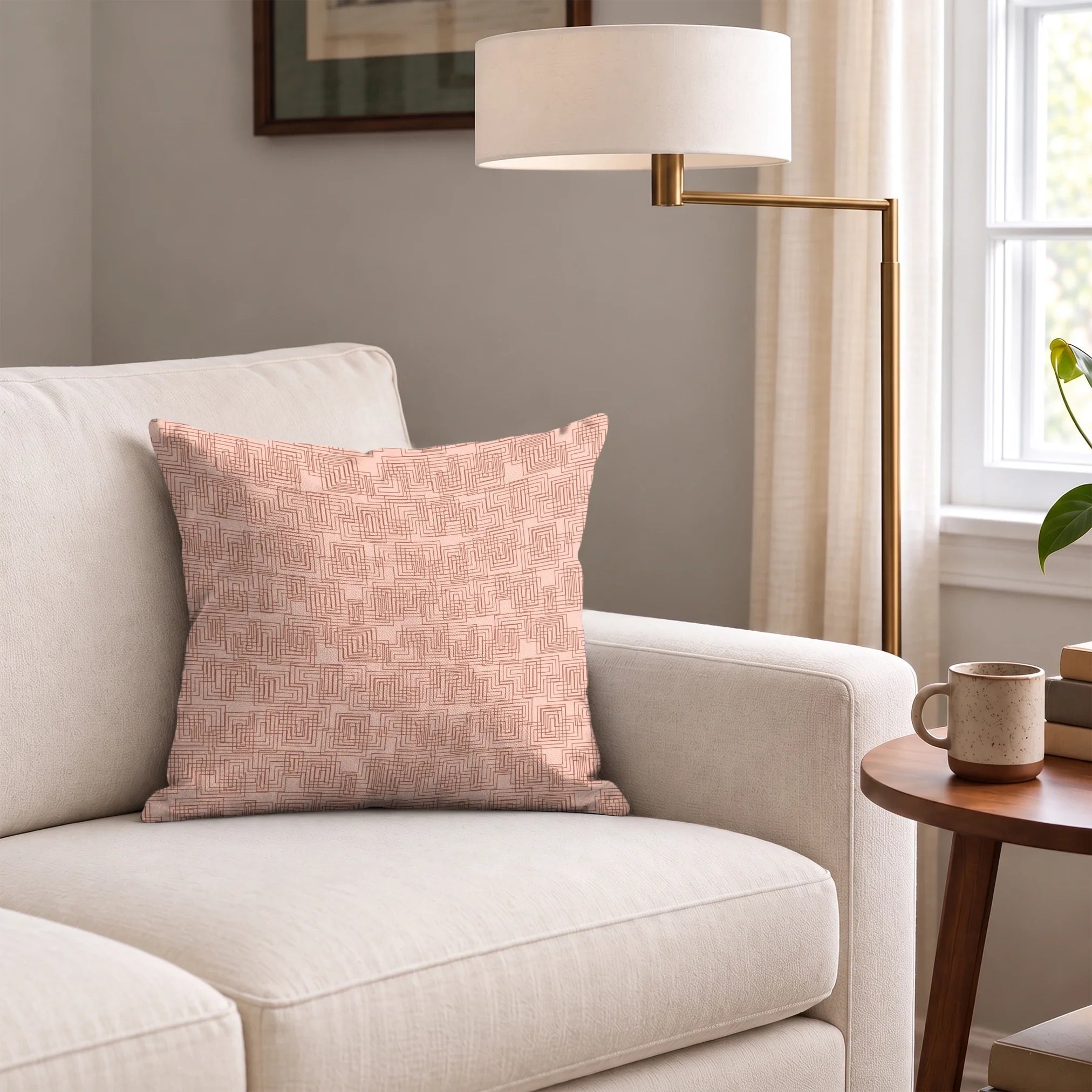 Interlock in Petal — interlock print, in soft peach and blush