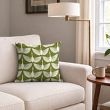 Egret of Joy in Olive — egret of joy print, in deep olive and avocado on cream
