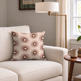 Retro Sunburst in Petal — retro sunburst print, in blush pink and warm peach around a soft dark center