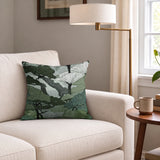 Twilight Grove in Moss — twilight grove print, in sage green and slate blue over a misty ground