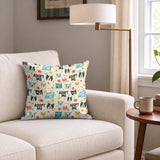 Retro Rescue Dogs — retro rescue dogs print, in teal, cream and red on a soft cream ground