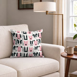 Adopt Me Mid Mod Dog in Petal — adopt me mid mod dog print, in blush pink, black and cream on a warm bone ground