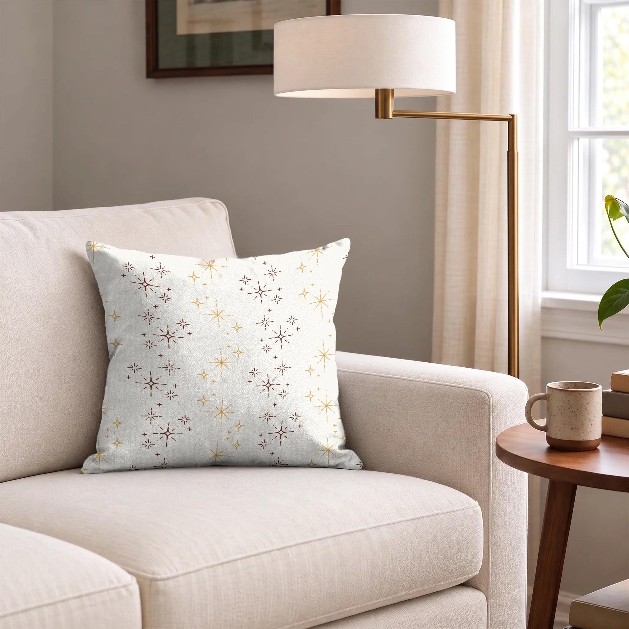 Retro Starburst, Saffron Fabric