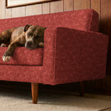 Interlock in Dusty Rose — interlock print, in brick coral over dusty red