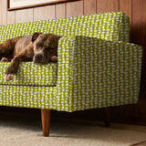 Atomic Stack in Avocado — atomic stack print, in cream forms on a bright avocado chartreuse ground