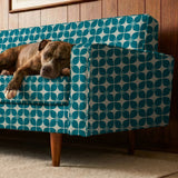 Square Mod in Pacific — square mod print, in saturated petrol teal on bone