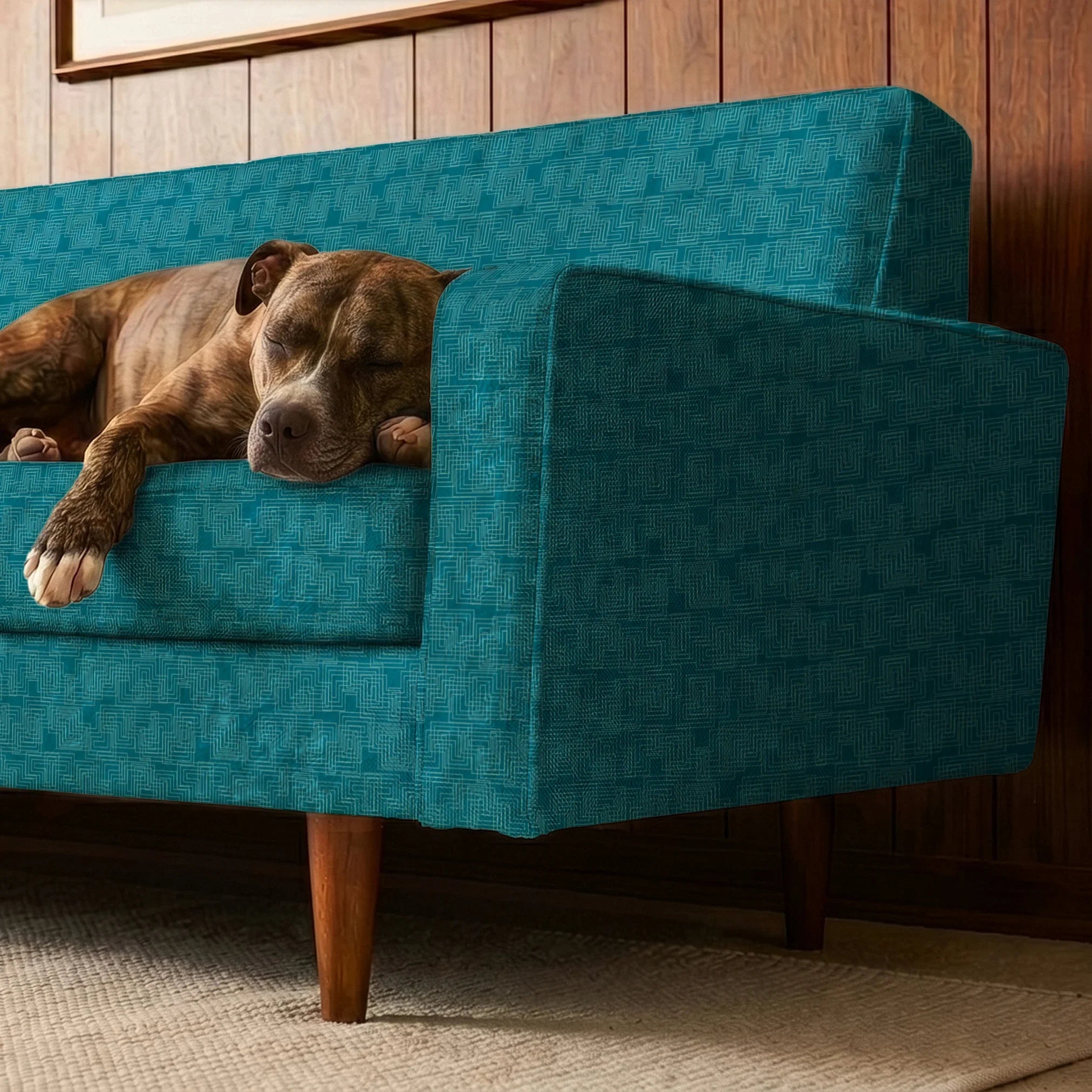Interlock in Teal — interlock print, in deep petrol teal