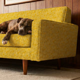 Interlock in Saffron — interlock print, in warm saffron gold