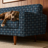 Square Mod in Midnight — square mod print, in deep indigo with a slate blue shadow, dark and moody