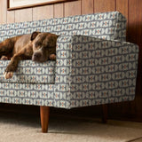 Geometric Martini Mod in Cherry — geometric martini mod print, in cool grey and white with a cherry red center