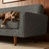 Interlock in Gray — interlock print, in mid grey, quietly textured