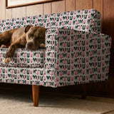 Adopt Me Mid Mod Dog in Petal — adopt me mid mod dog print, in blush pink, black and cream on a warm bone ground, small scale