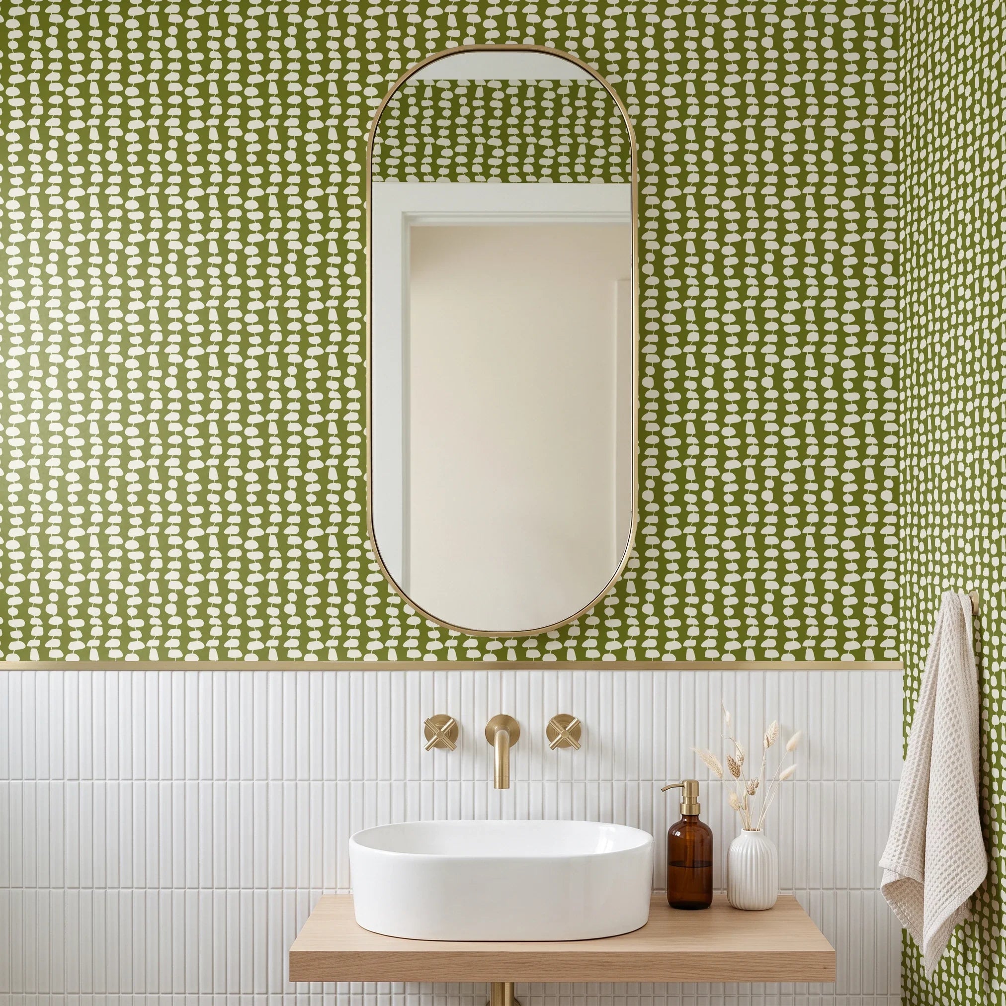 Atomic Stack, Olive Wallpaper