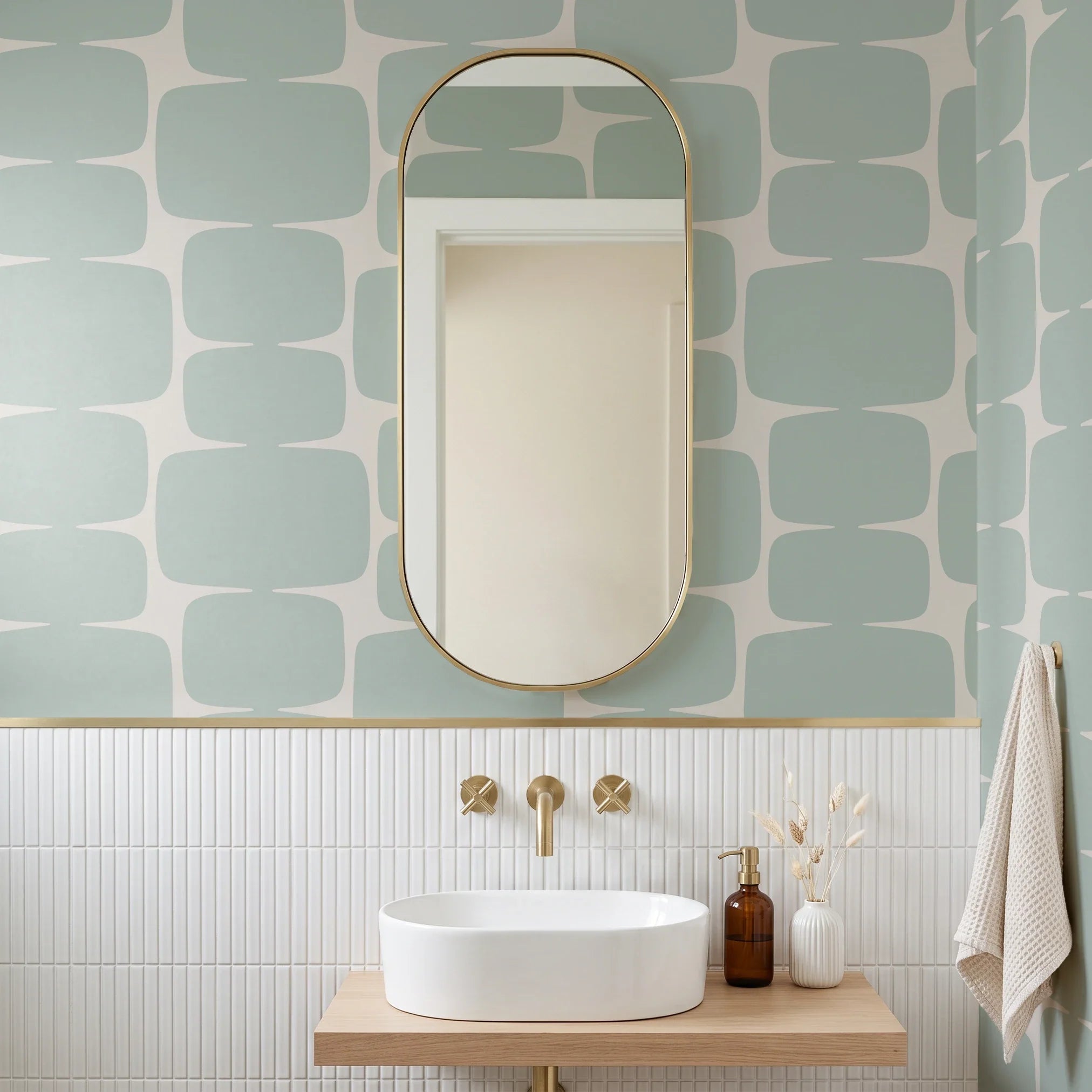 Atomic Bricks, Mint Wallpaper