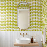 Geometric Martini Mod, Chartreuse Wallpaper