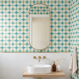 Square Mod, Teal Wallpaper