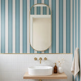 Mod Stripes, Dove Wallpaper