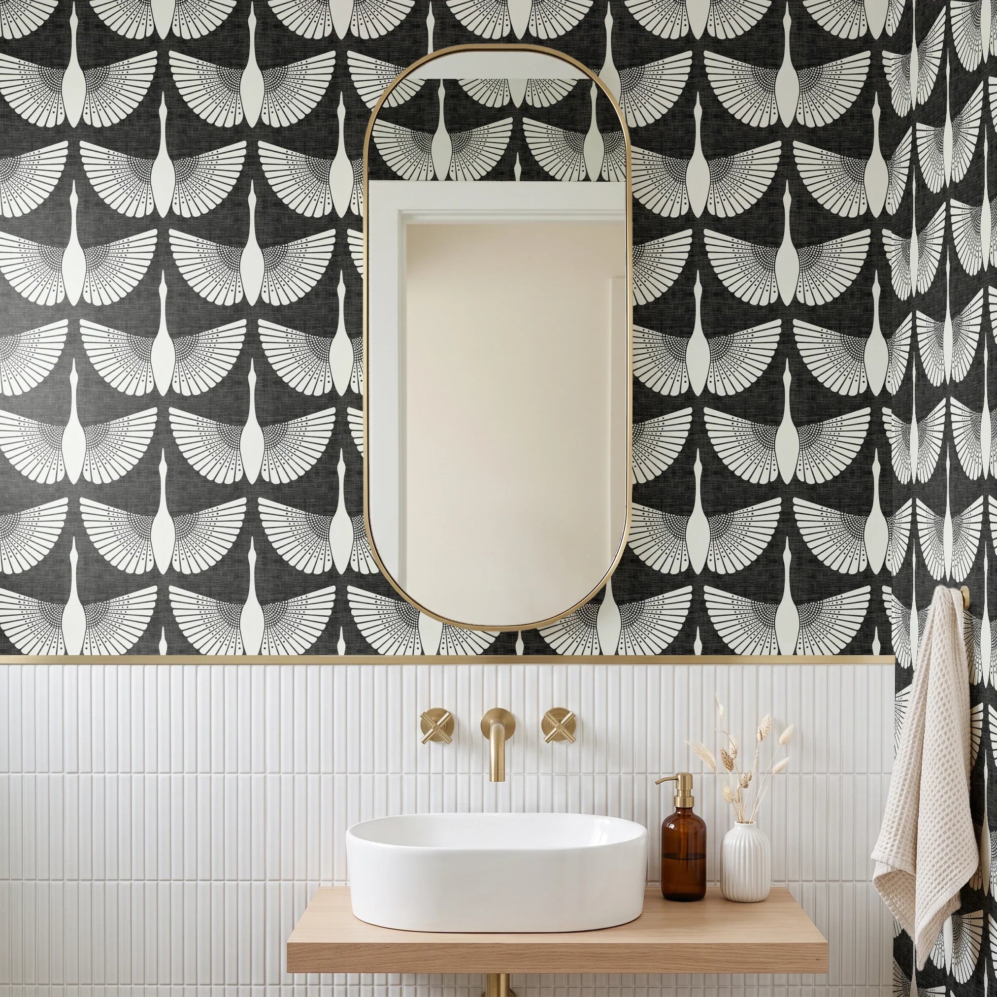 Egret of Joy, Ivory Wallpaper