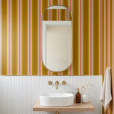Offset Stripes, Mustard Wallpaper