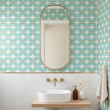 Square Mod, Robins Egg Wallpaper