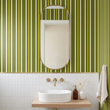 Offset Stripes, Avocado Wallpaper
