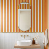 Mod Stripes, Orange Wallpaper