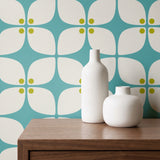 Square Mod, Teal Wallpaper