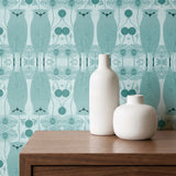 Owl Assembly, Mint Wallpaper
