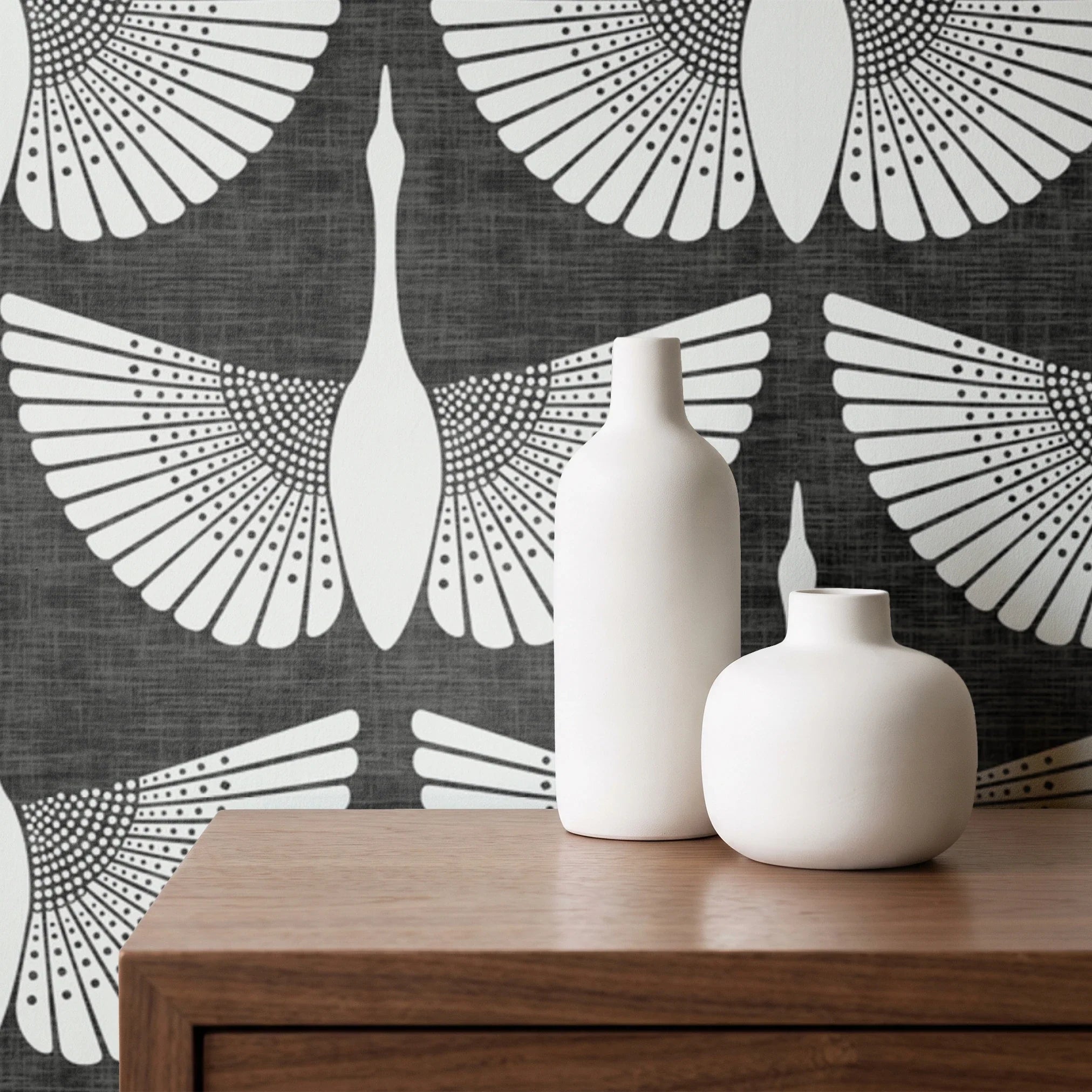 Egret of Joy, Ivory Wallpaper