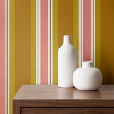 Offset Stripes, Mustard Wallpaper