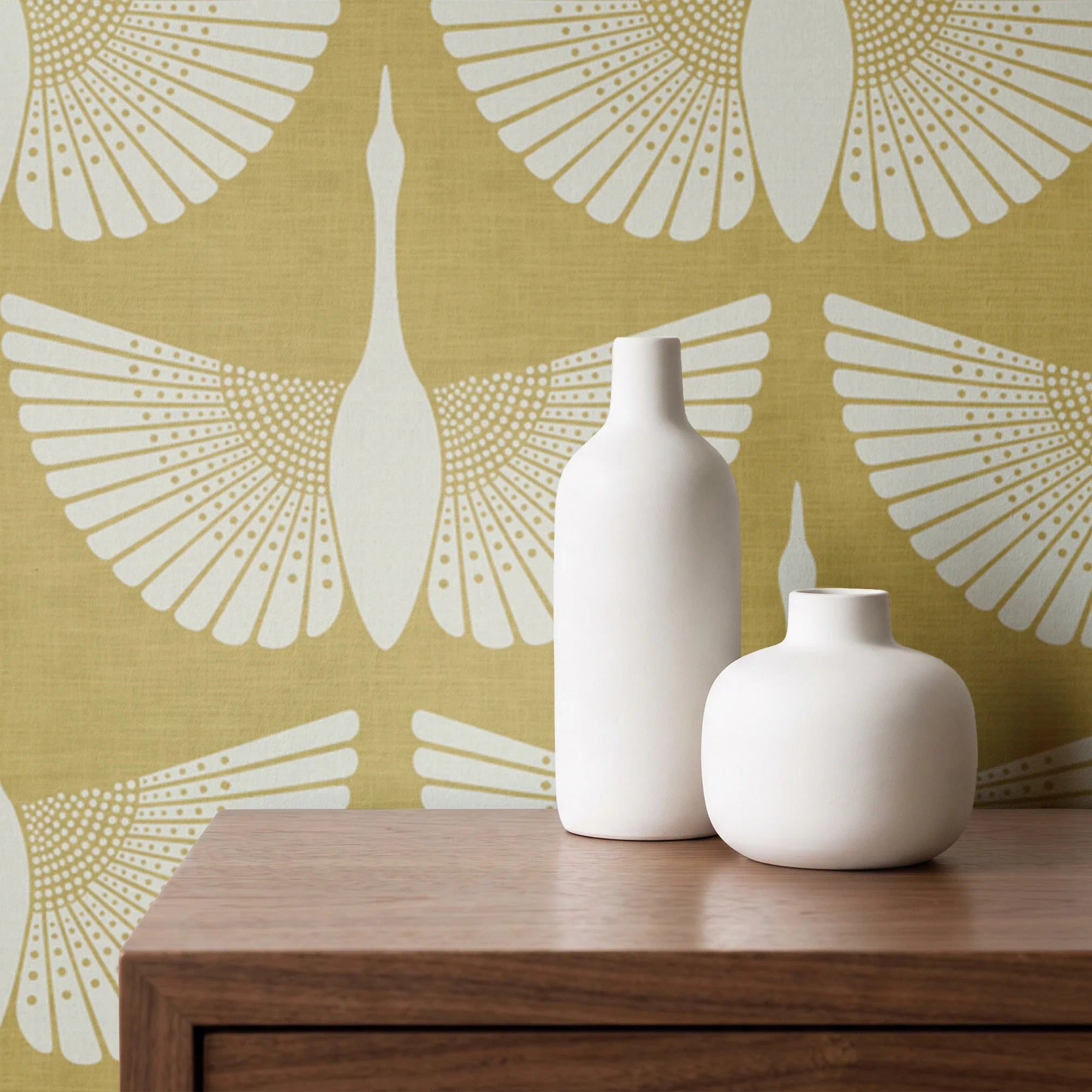 Egret of Joy, Oro Domino Wallpaper