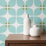 Square Mod, Robins Egg Wallpaper