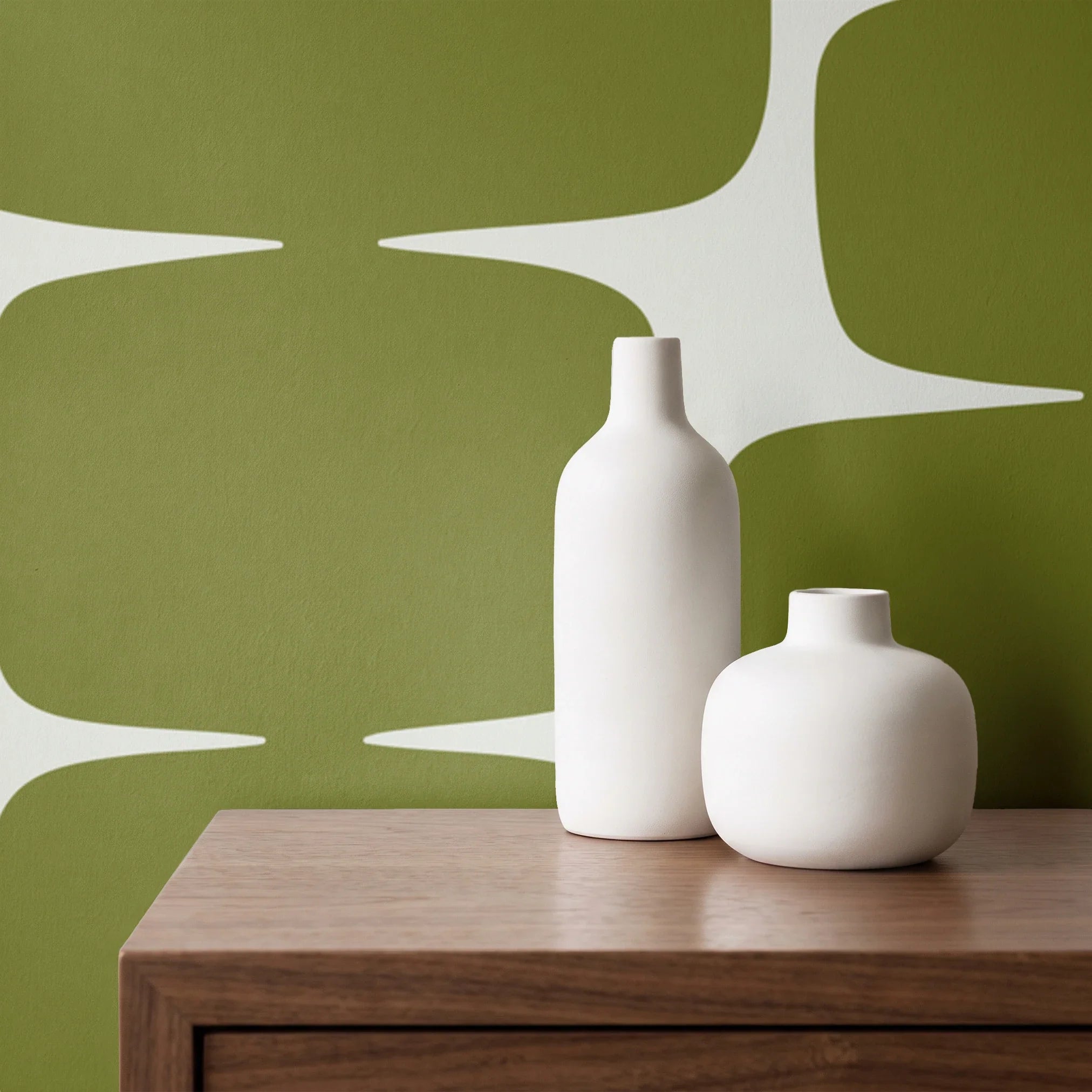 Atomic Bricks, Olive Wallpaper