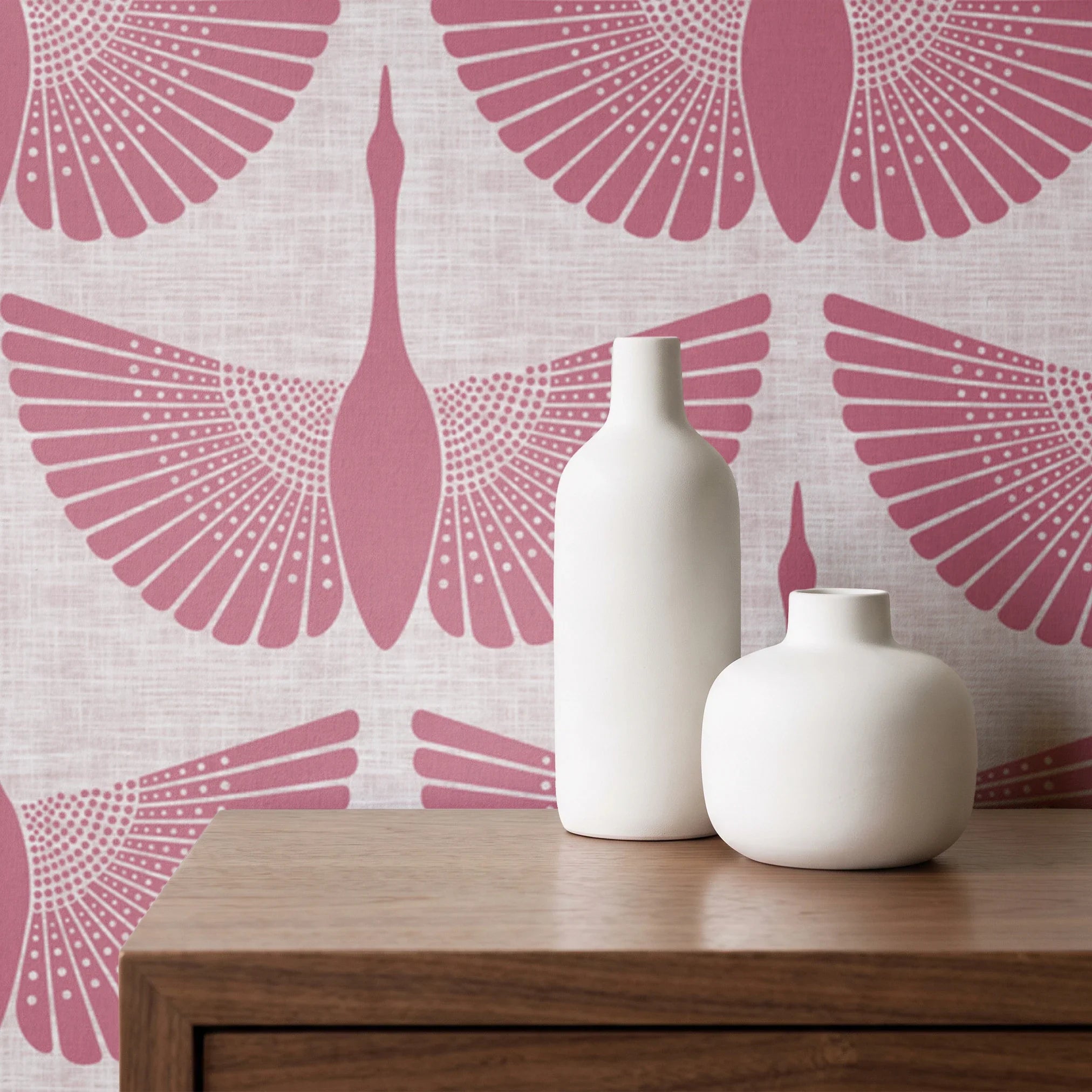 Egret of Joy, Dusty Rose Wallpaper