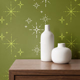 Retro Starburst, Avocado Wallpaper