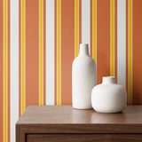Mod Stripes, Orange Wallpaper