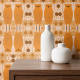 Owl Assembly, Saffron Wallpaper