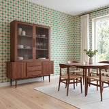 Square Mod, Teal Wallpaper