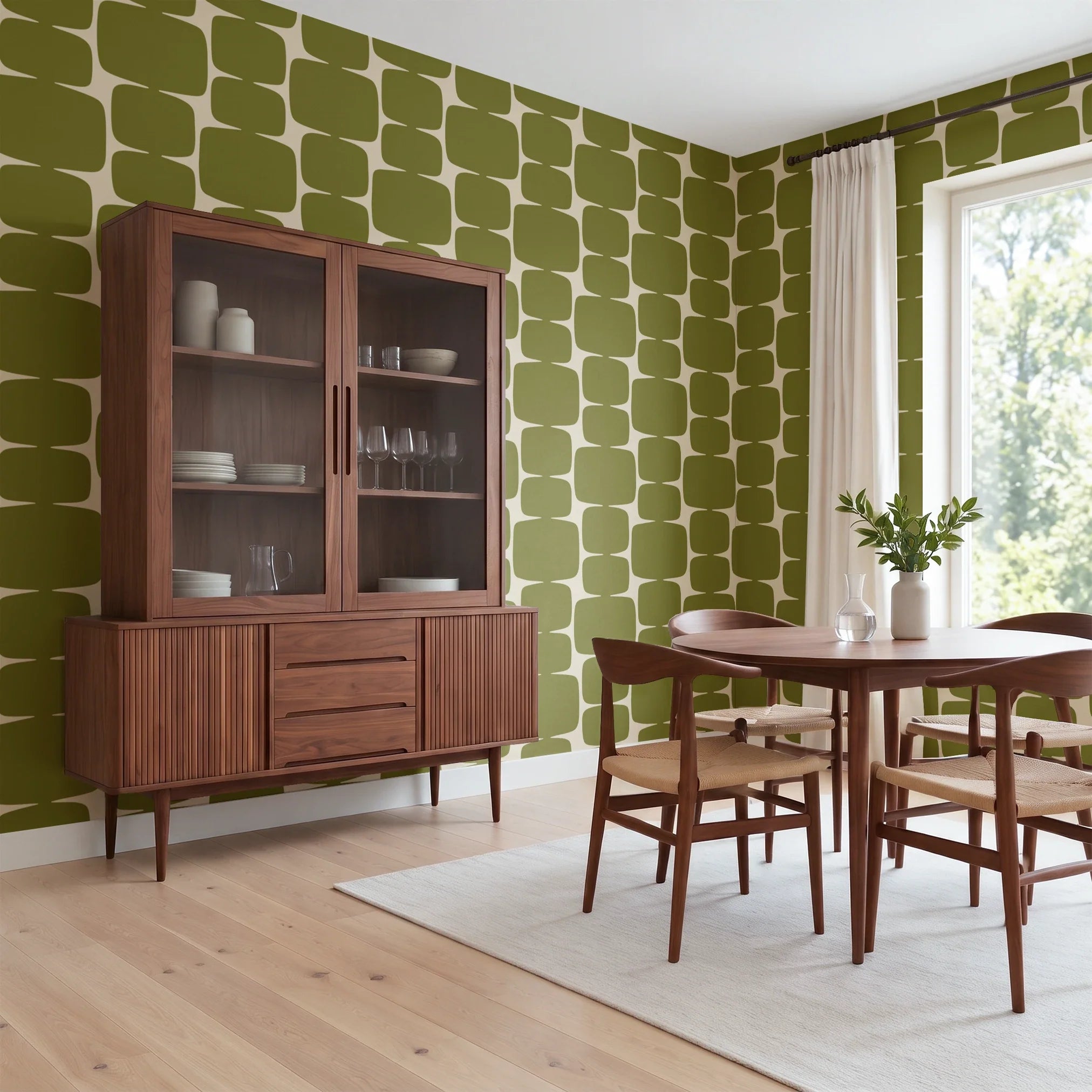 Atomic Bricks, Olive Wallpaper