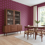 Retro Sunburst, Plum Wallpaper