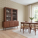 Retro Sunburst, Taupe Wallpaper