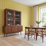 Retro Sunburst, Lemon Wallpaper