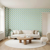 Square Mod, Teal Wallpaper