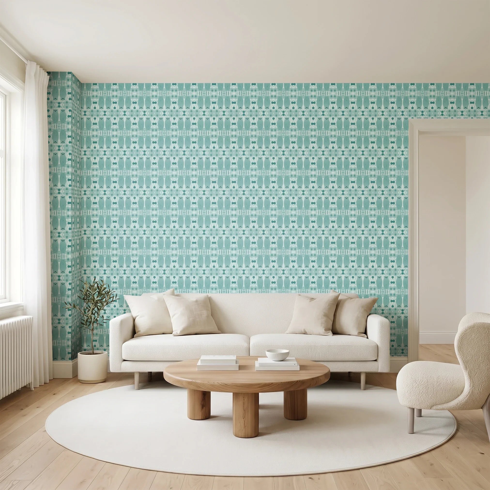 Owl Assembly, Mint Wallpaper